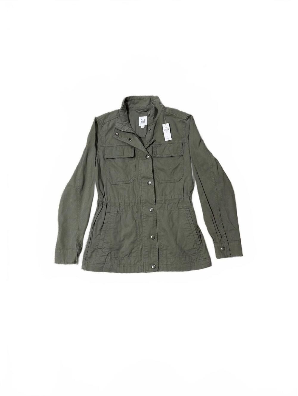 Gap Womens Utility Jacket NWT XS Olive Green Military Field Cargo Coat 1172456